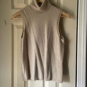 Anne Taylor 100% cashmere sleeveless turtleneck sweater